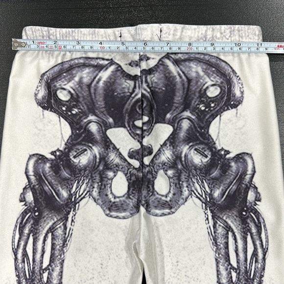 Lotus Leggings White Leggings with Black Skeleton Print - S - Picture 9 of 10